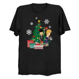 Beavis And Butthead Around The Christmas Tree Funny Holiday Cartoon T Shirt